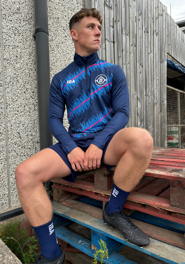 EDGE QUARTER ZIP TOP NAVY BLUE