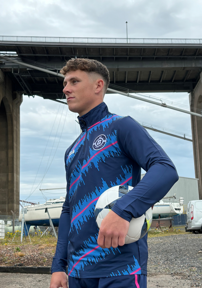 EDGE QUARTER ZIP TOP NAVY BLUE