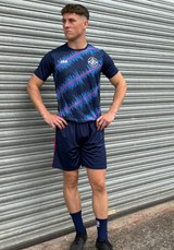 EDGE SHORTS NAVY BLUE/NEON PINK TRIM
