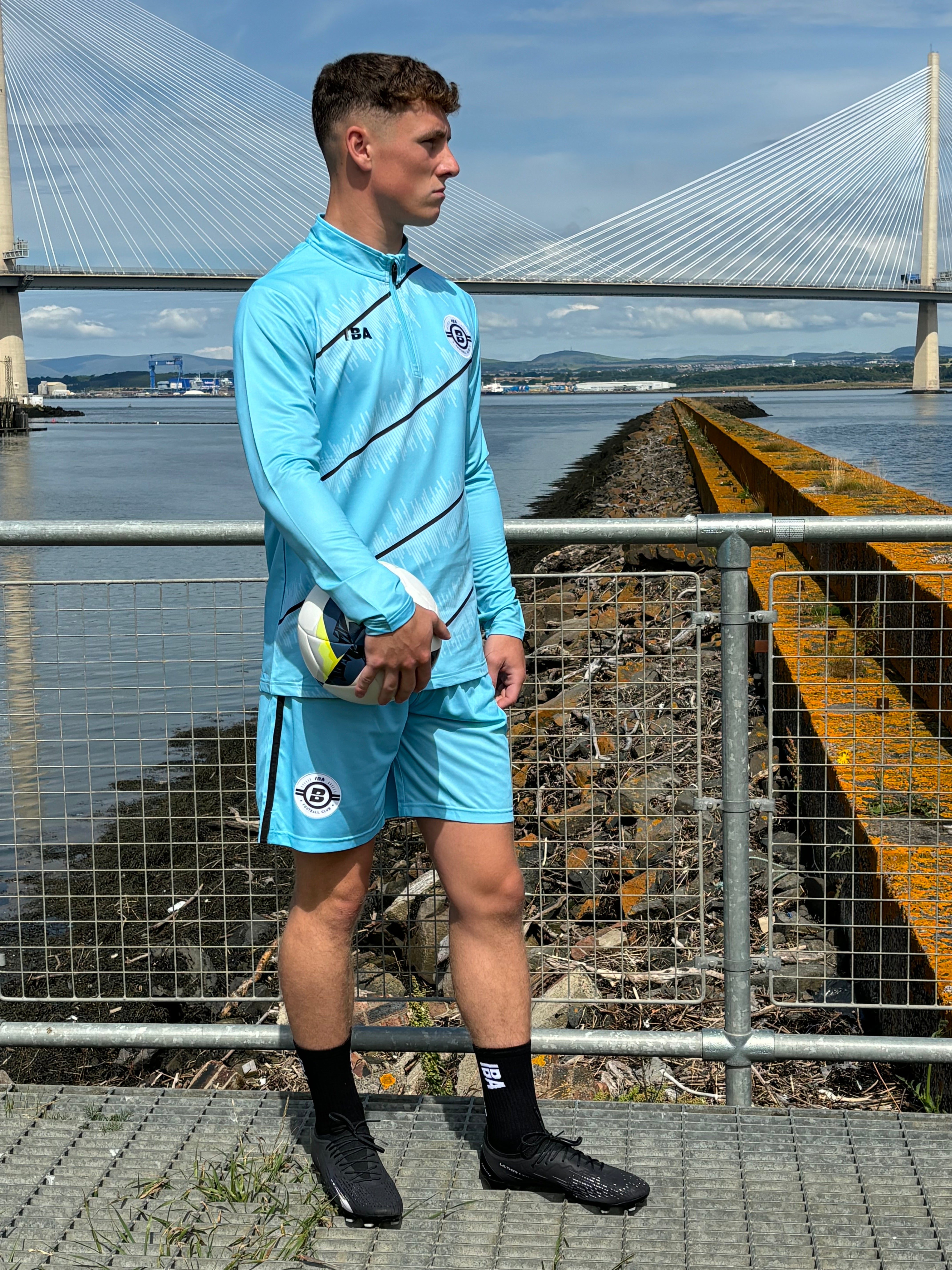 EDGE QUARTER ZIP TOP SKY BLUE