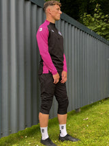 PERFORMANCE QUARTER ZIP TOP BLACK/PINK