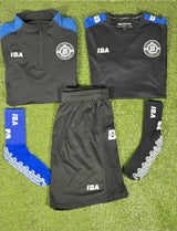 PERFORMANCE QUARTER ZIP TOP BLACK/ROYAL BLUE