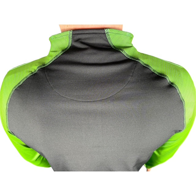 PERFORMANCE QUARTER ZIP TOP BLACK/GREEN