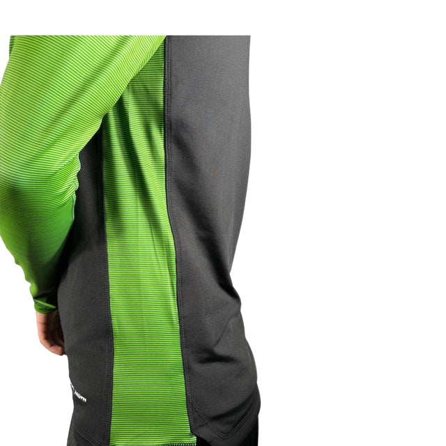 PERFORMANCE QUARTER ZIP TOP BLACK/GREEN