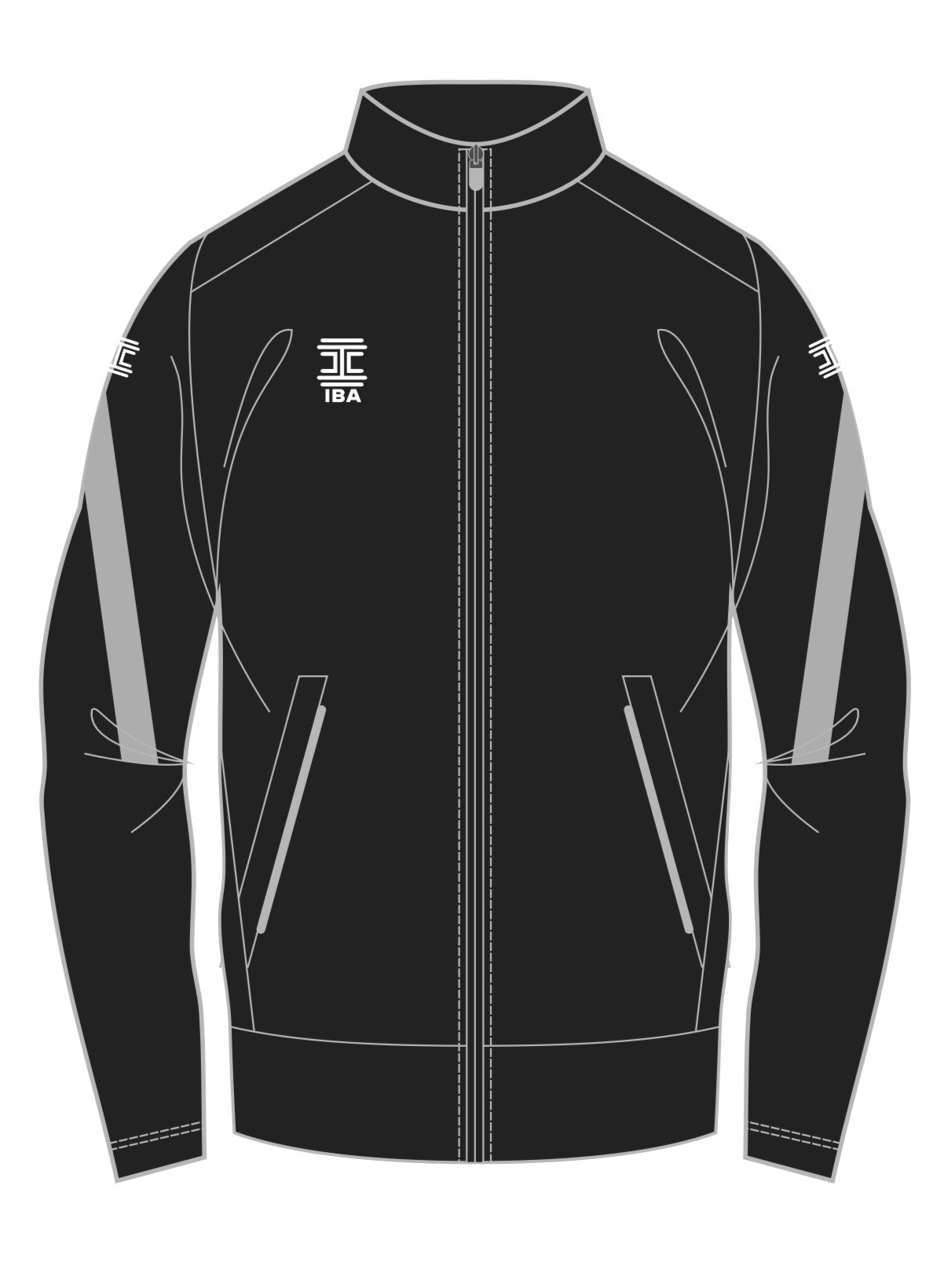 STRIVE FULL ZIP JACKET BLACK/GREY – IBA Sports