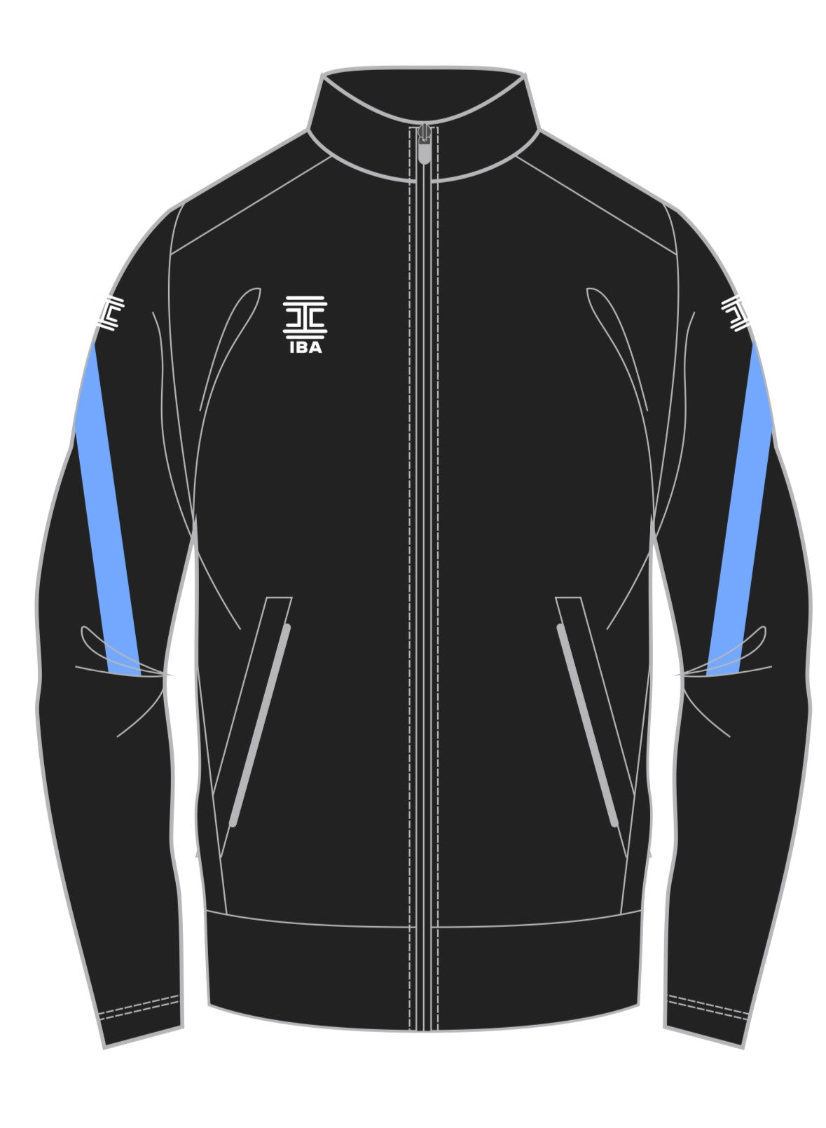 STRIVE FULL ZIP JACKET BLACK/SKY BLUE