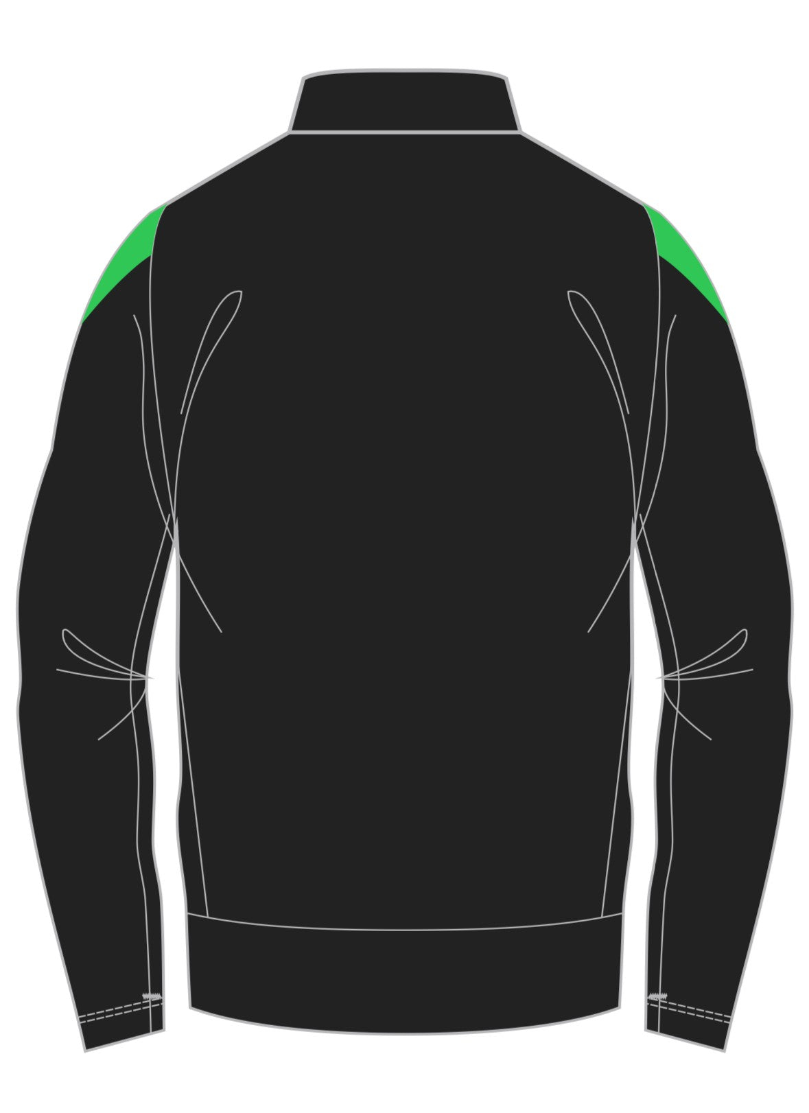 STRIVE FULL ZIP JACKET BLACK/GREEN