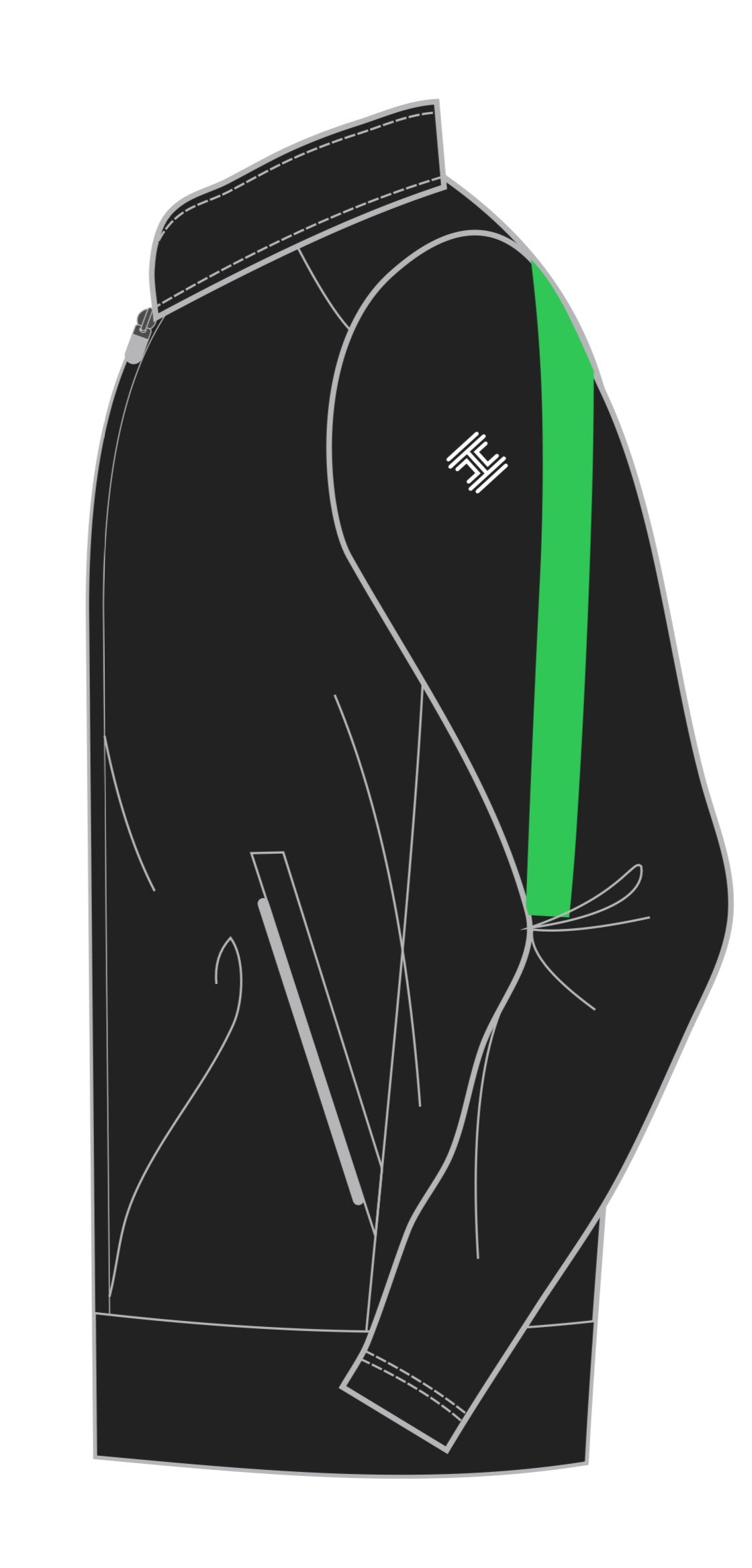 STRIVE FULL ZIP JACKET BLACK/GREEN