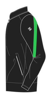 STRIVE FULL ZIP JACKET BLACK/GREEN