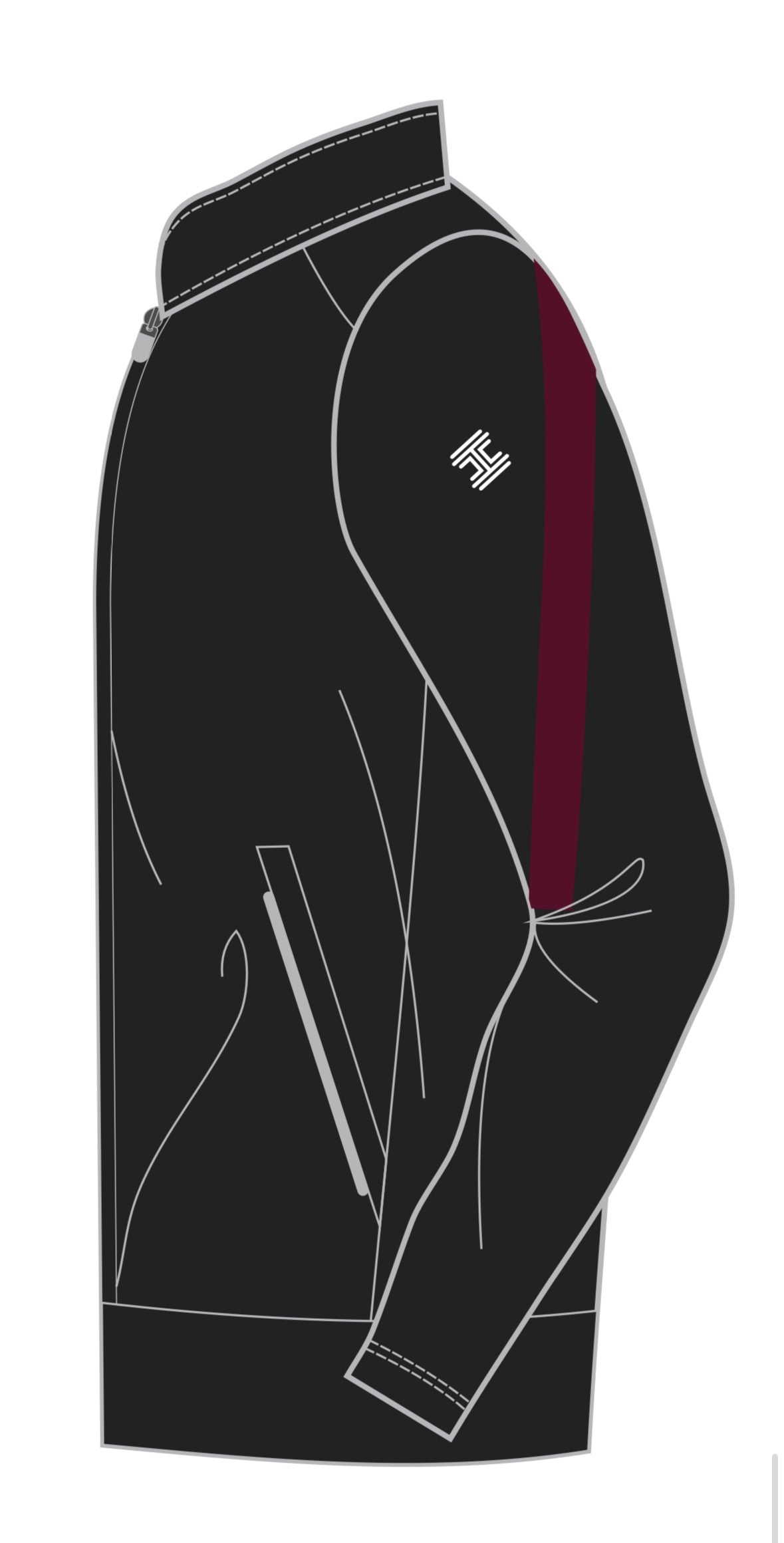 STRIVE FULL ZIP JACKET BLACK/MAROON