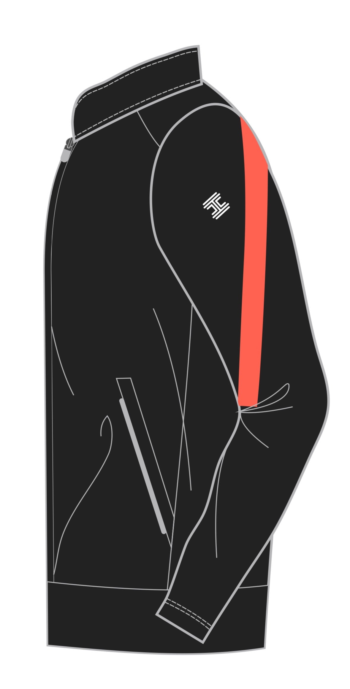 STRIVE FULL ZIP JACKET BLACK/ORANGE