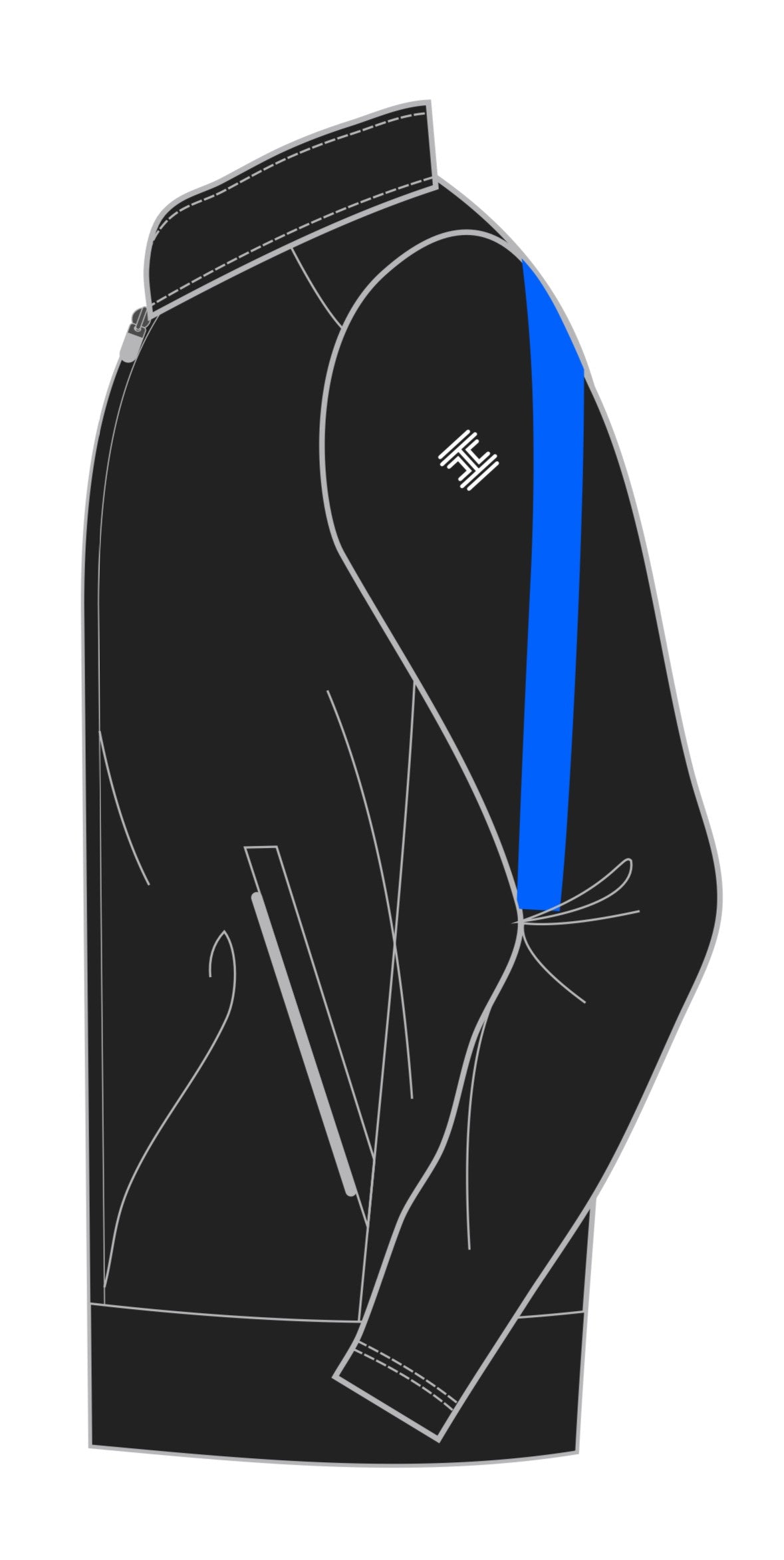 STRIVE FULL ZIP JACKET BLACK/ROYAL BLUE