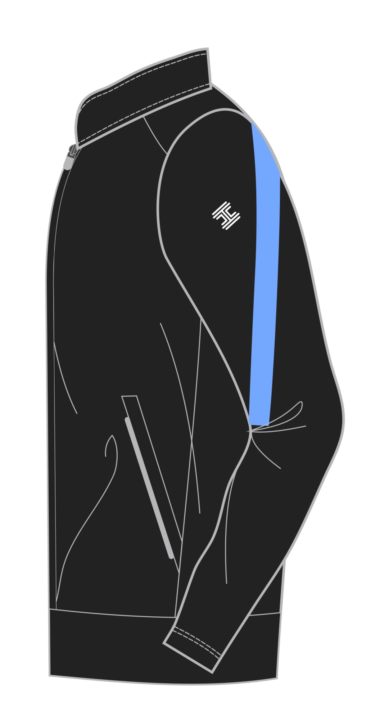 STRIVE FULL ZIP JACKET BLACK/SKY BLUE