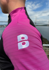 PERFORMANCE QUARTER ZIP TOP BLACK/PINK