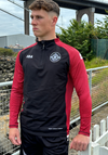 PERFORMANCE QUARTER ZIP TOP BLACK/RED