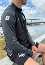 PERFORMANCE QUARTER ZIP TOP BLACK/GRAPHITE