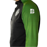PERFORMANCE QUARTER ZIP TOP BLACK/GREEN