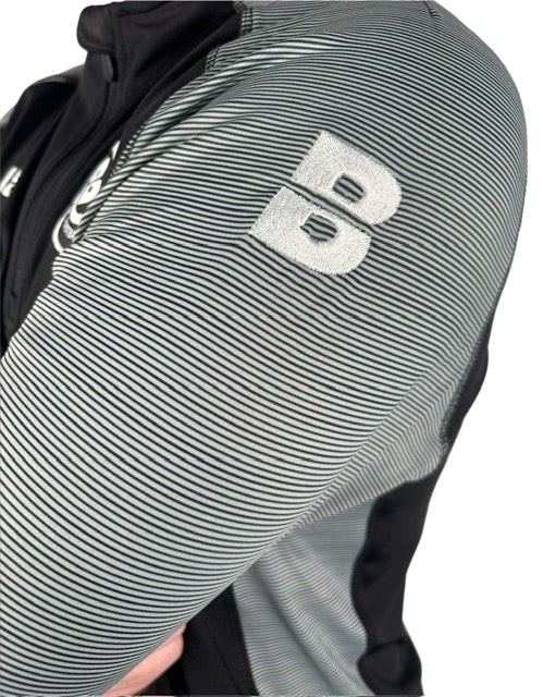 PERFORMANCE QUARTER ZIP TOP BLACK/GREY